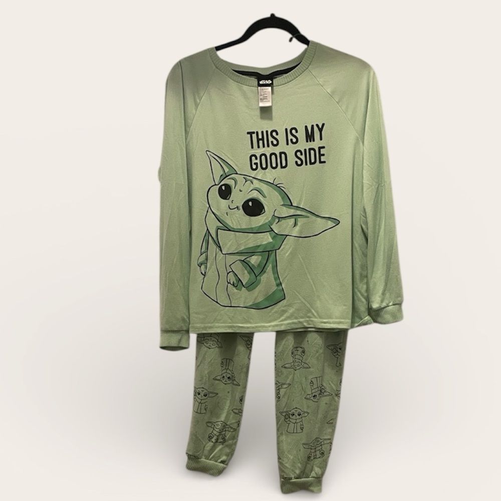 Star Wars Light Green Pajama Set with yoda Character Design